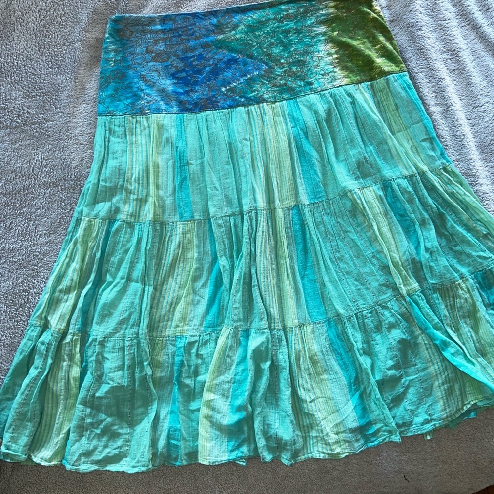 Caribbean Joe Teal and green  A-Line Skirt